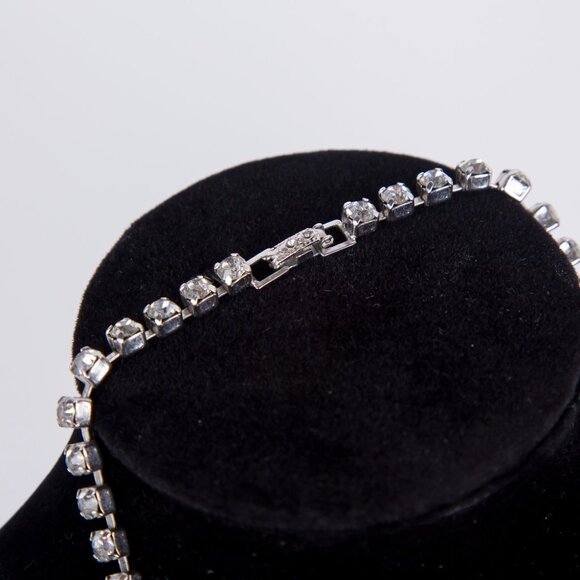 VINTAGE ART DECO 1940's STYLE RHINESTONE NECKLACE - Picture 5 of 6